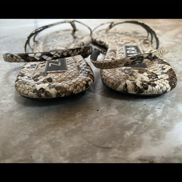 Zara, Trafuluc Line, Size 40 euro / Size 9 US, Black & Tan snake/alligator print - Picture 5 of 8